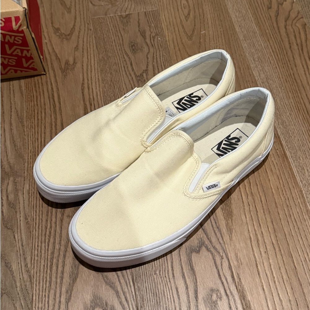 Vans x JCREW Men's Cream Slip-On Shoes